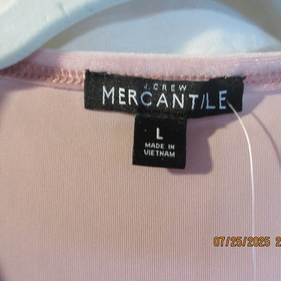 JCREW~MERCANTILE~STUNNING PINK VELOUR~FAUX WRAP FRONT~ L/S~ SIZE LARGE TOP - Picture 4 of 7